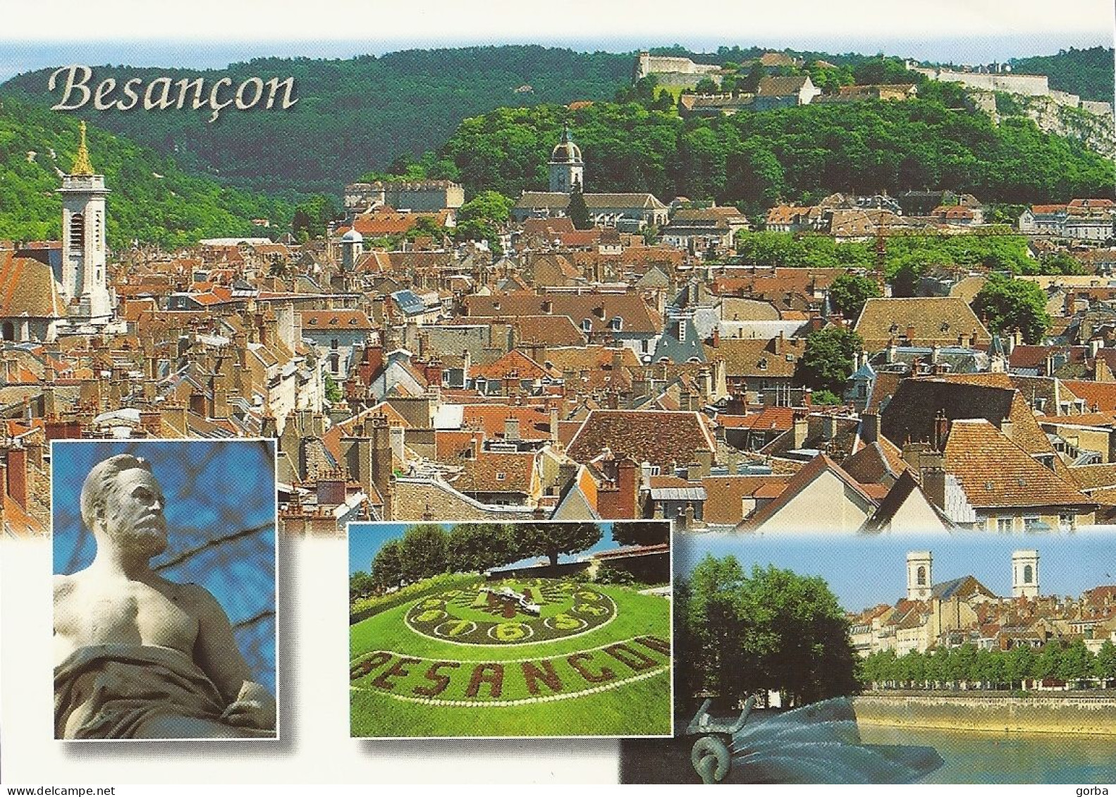 *CPM - 25 - BESANCON - Vue Générale Et La Citadelle - Victor Hugo - Horloge Florale - Quais Du Doubs - Besancon