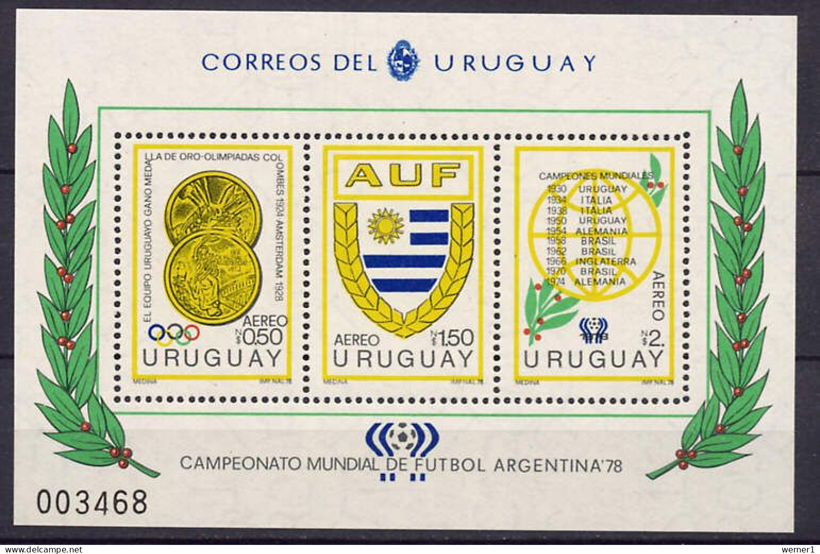 Uruguay 1978 Olympic Games, Football Soccer World Cup S/s MNH -scarce- - Ete 1976: Montréal