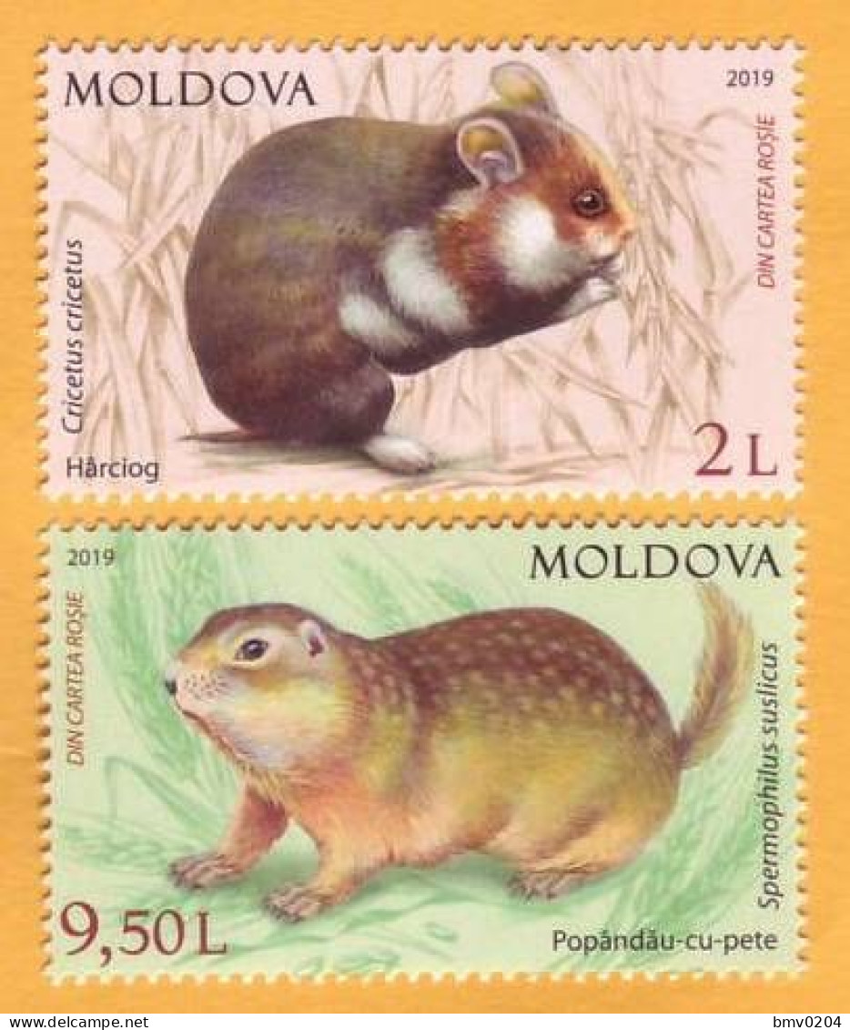 2019 Moldova Moldavie  Red Book   European Hamster (Cricetus Cricetus)  2v Mint - Rodents
