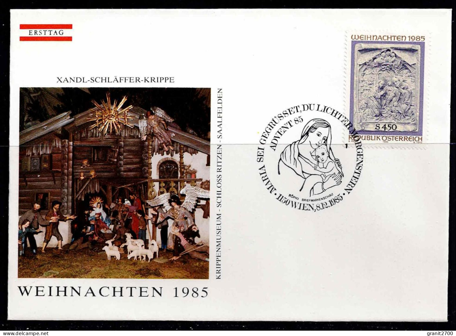 Brief Mit Stempel 1150 Wien - Sei Gegrüsset , Du Lichter Morgenstern  Vom 8.12.1985 - Other & Unclassified