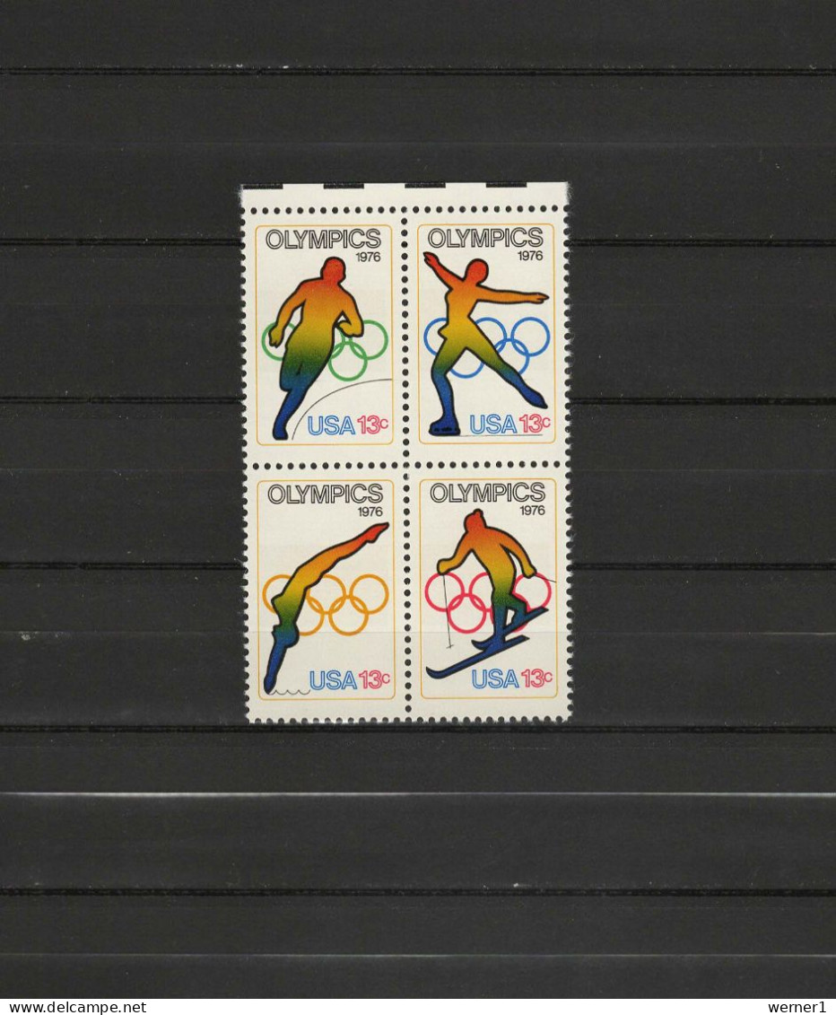 USA 1976 Olympic Games Montreal / Innsbruck Block Of 4 MNH - Summer 1976: Montreal