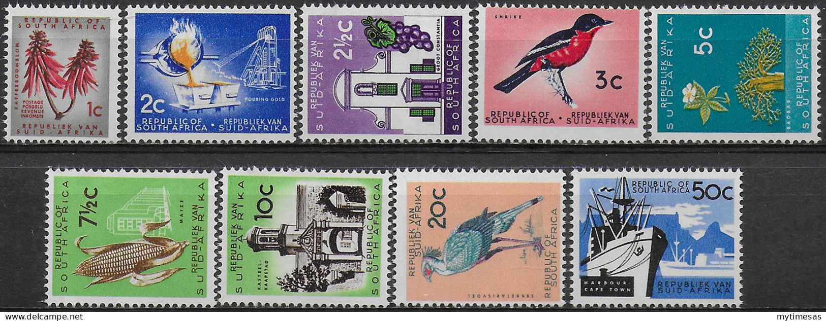 1961-63 South Africa Republic 9v. No W MNH SG N. 211/19 - Other & Unclassified