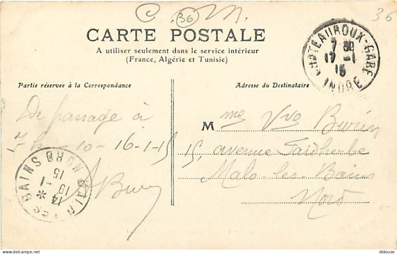 36 - Chateauroux - Le Pont Neuf - Oblitération Ronde De 1915 - CPA - Voir Scans Recto-Verso - Chateauroux