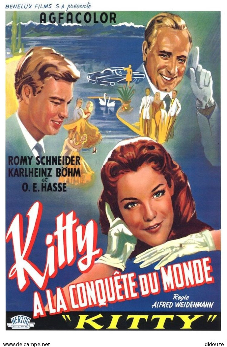 Cinema - Kitty à La Conquête Du Monde - Romy Schneider - Karlheinz Bohm - Illustration Vintage - Affiche De Film - CPM - - Plakate Auf Karten