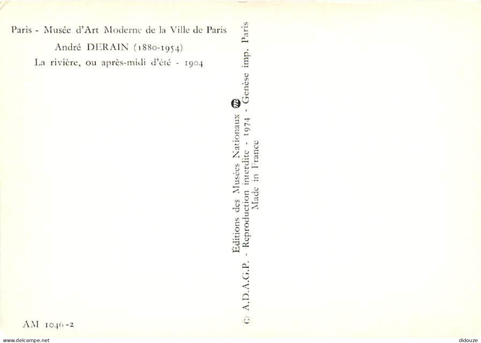 Art - Peinture - André Derain - La Rivière, Ou Après-midi D'été - 1904 - CPM - Carte Neuve - Voir Scans Recto-Verso - Paintings