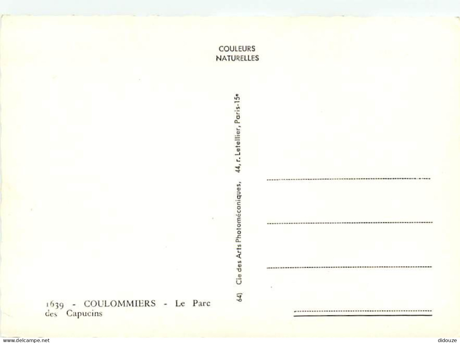 77 - Coulommiers - Le Parc Des Capucins - Fleurs - Carte Neuve - CPM - Voir Scans Recto-Verso - Coulommiers