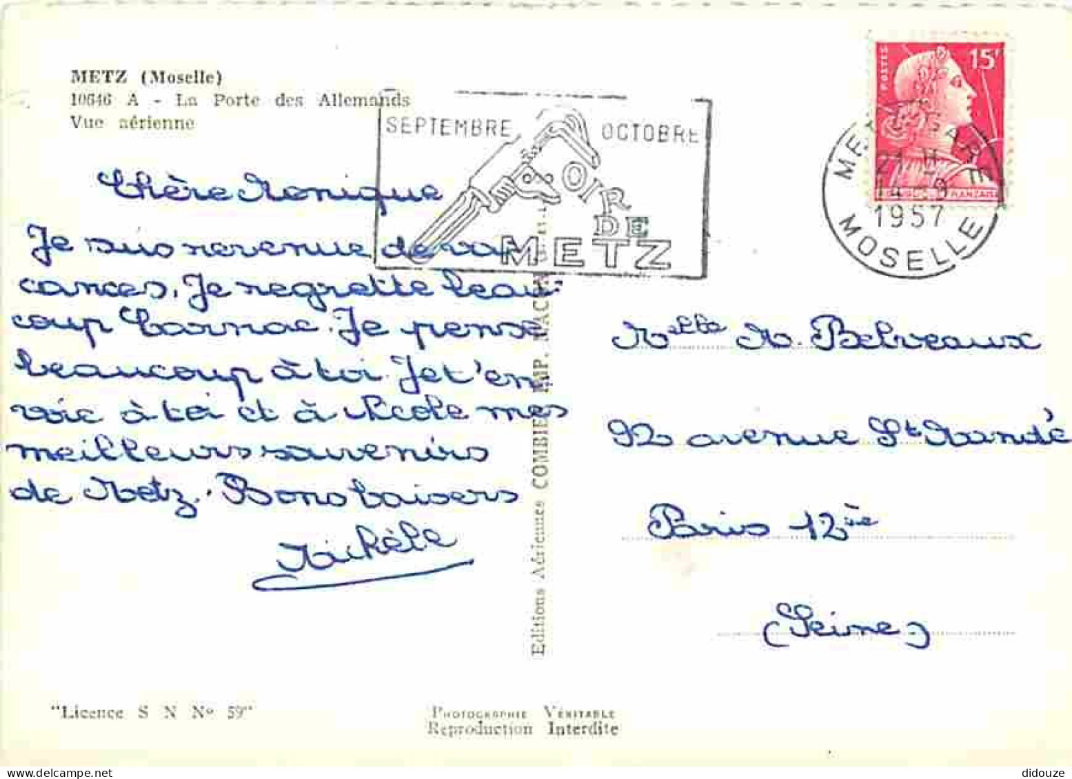 57 - Metz - La Porte Des Allemands - Vue Aérienne - Flamme Postale De Metz - CPM - Voir Scans Recto-Verso - Metz