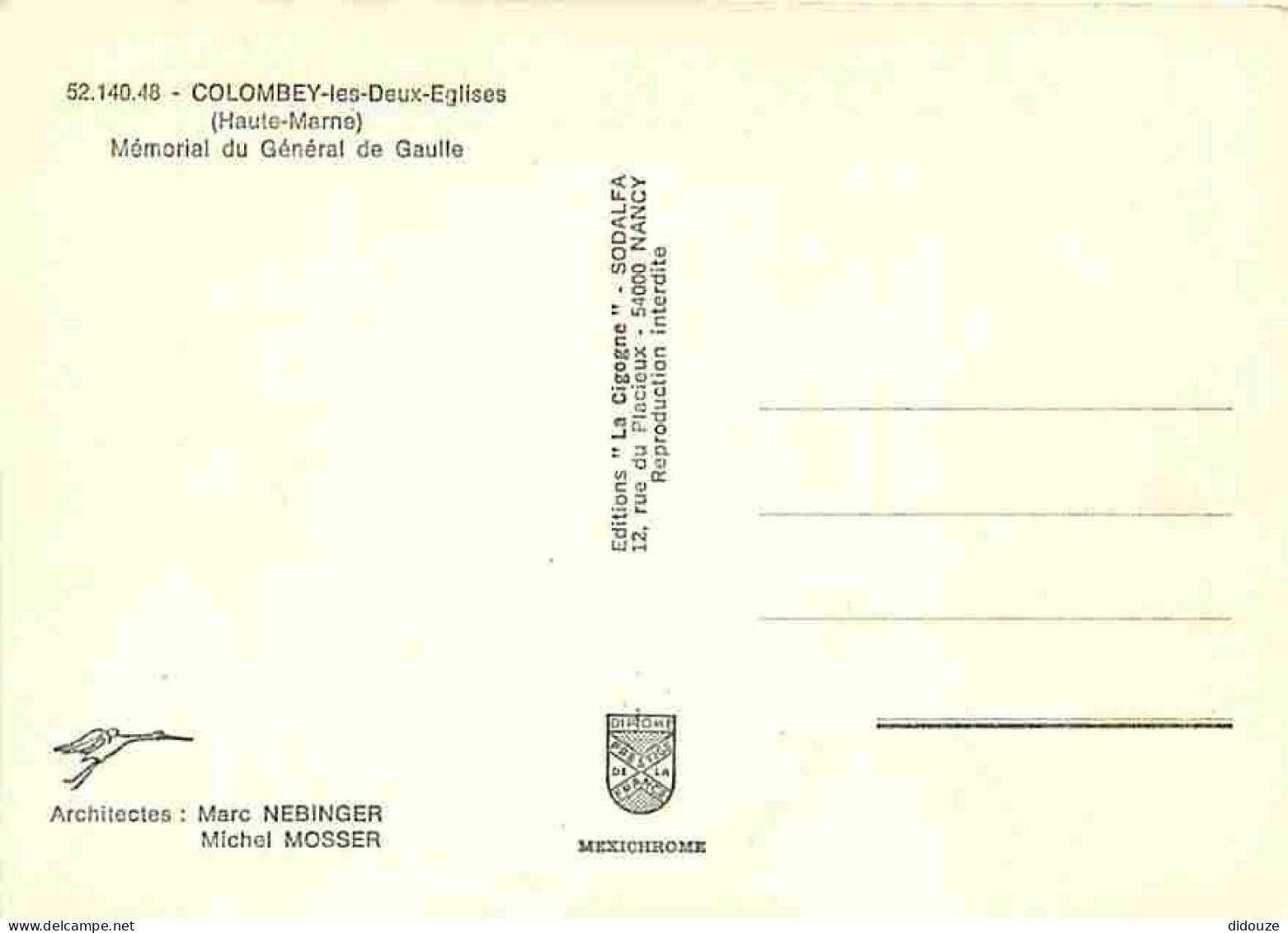 52 - Colombey Les Deux Eglises - Mémorial Du Général De Gaulle - Vaches - Croix De Lorraine - Carte Neuve - CPM - Voir S - Colombey Les Deux Eglises
