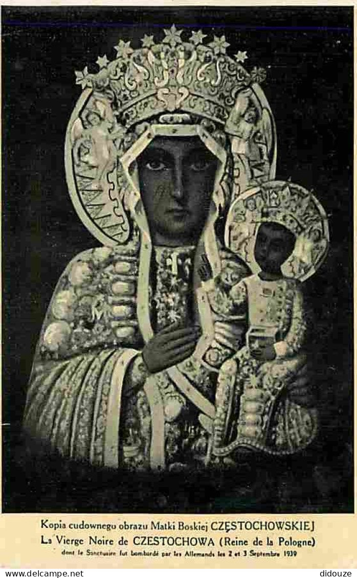 Art - Peinture Religieuse - La Vierge Noire De Czestochowa - Reine De Pologne - CPM - Voir Scans Recto-Verso - Tableaux, Vitraux Et Statues