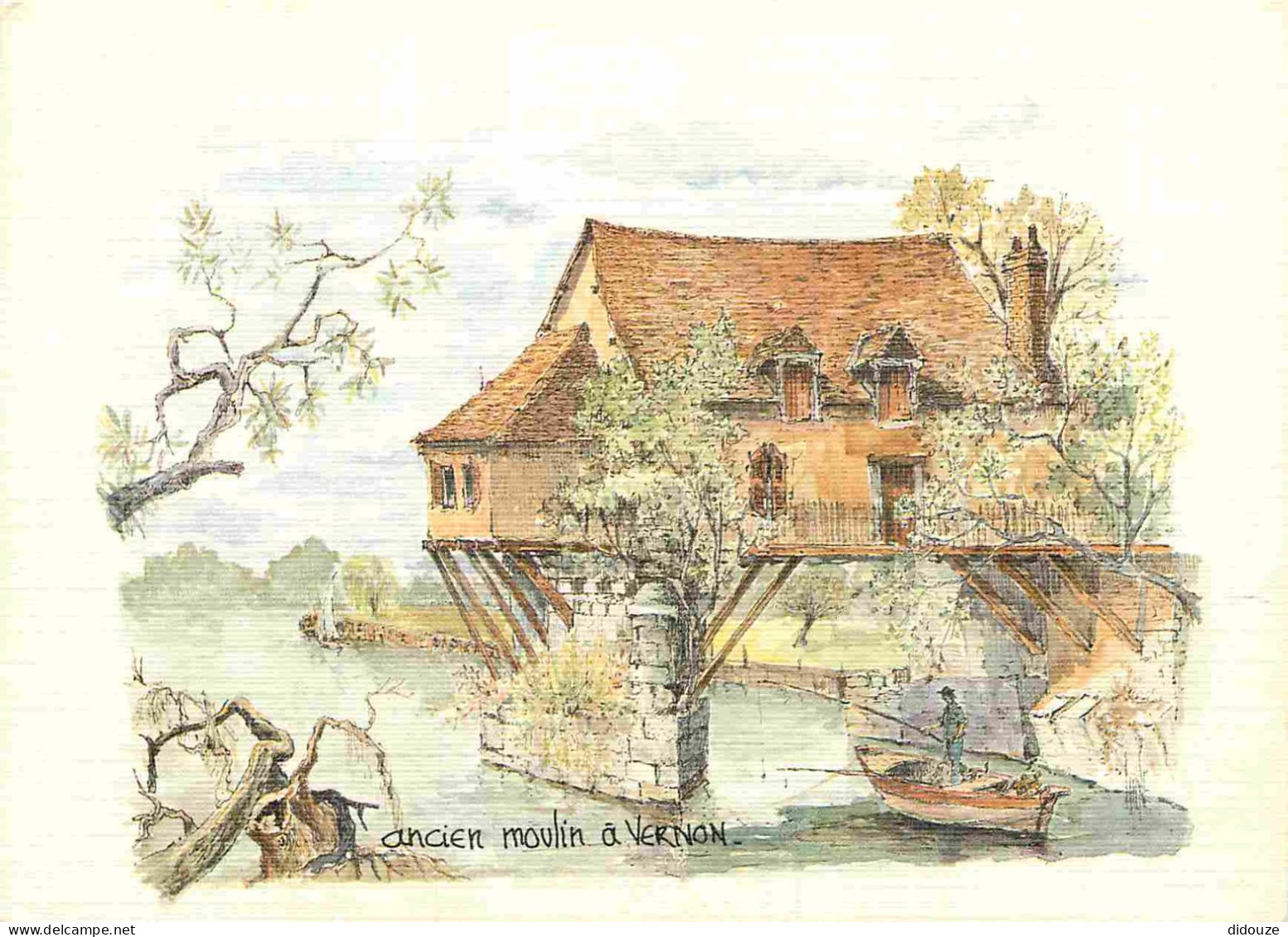 27 - Vernon - Ancien Moulin - Aquarelle De Robert Lepine - Art Peinture - Carte Gaufrée - CPM - Voir Scans Recto-Verso - Vernon