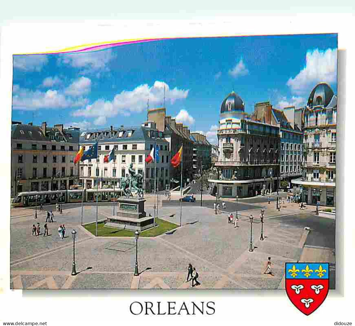 45 - Orléans - Place Du Martroi - Statue équestre De Jeanne D'Arc - Blasons - CPM - Voir Scans Recto-Verso - Orleans