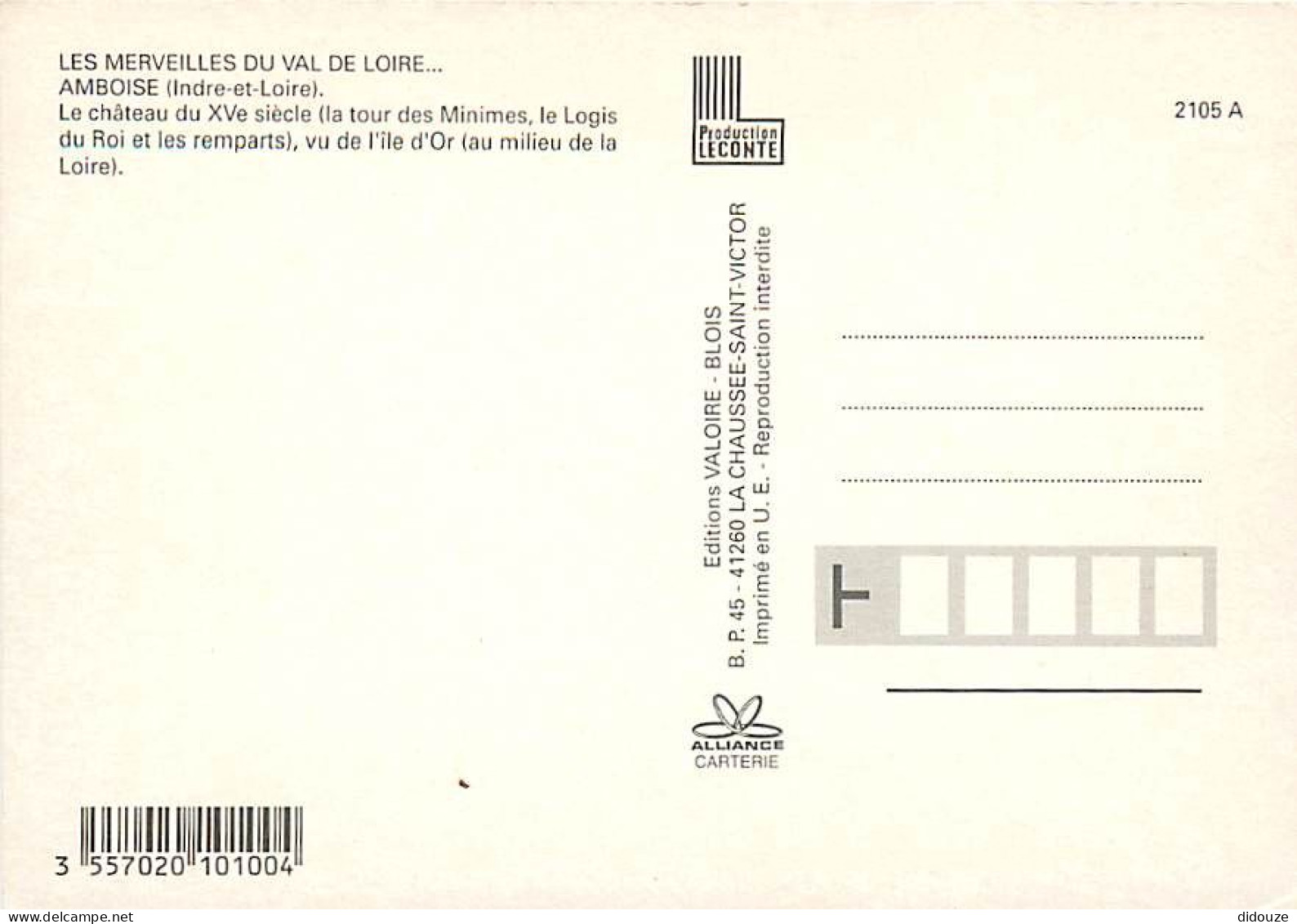 37 - Amboise - Le Château - La Tour Des Minimes - Le Logis Du Roi - Les Remparts - Carte Neuve - CPM - Voir Scans Recto- - Amboise