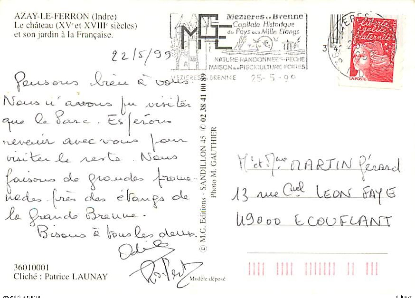 36 - Azay Le Ferron - Multivues - Flamme Postale De Mezieres En Brenne - CPM - Voir Scans Recto-Verso - Autres & Non Classés