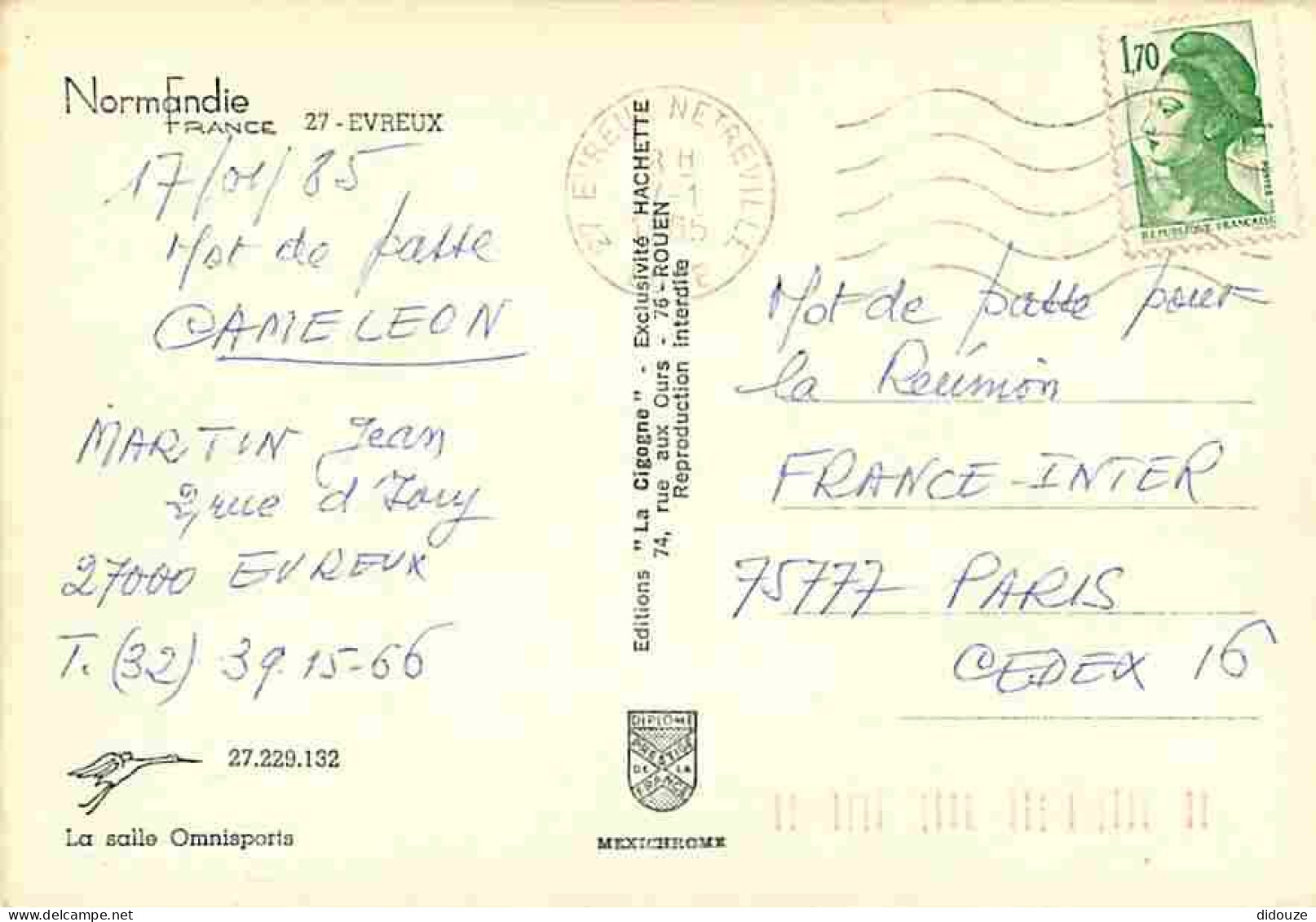 27 - Evreux - La Salle Omnisports - Etat Léger Pli Visible - CPM - Voir Scans Recto-Verso - Evreux