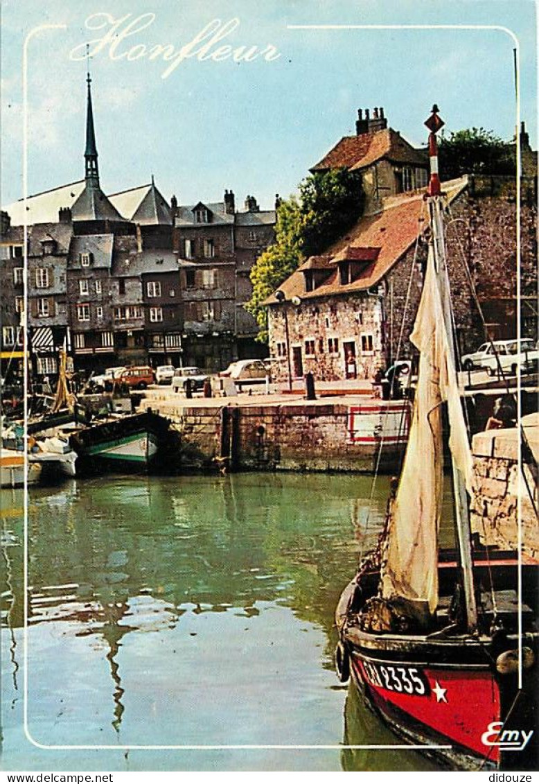 14 - Honfleur - Le Vieux Bassin, La Lieutenance (XVIe Siècle) Et Les Façades Typiques Du Quai Sainte-Catherine - Bateaux - Honfleur