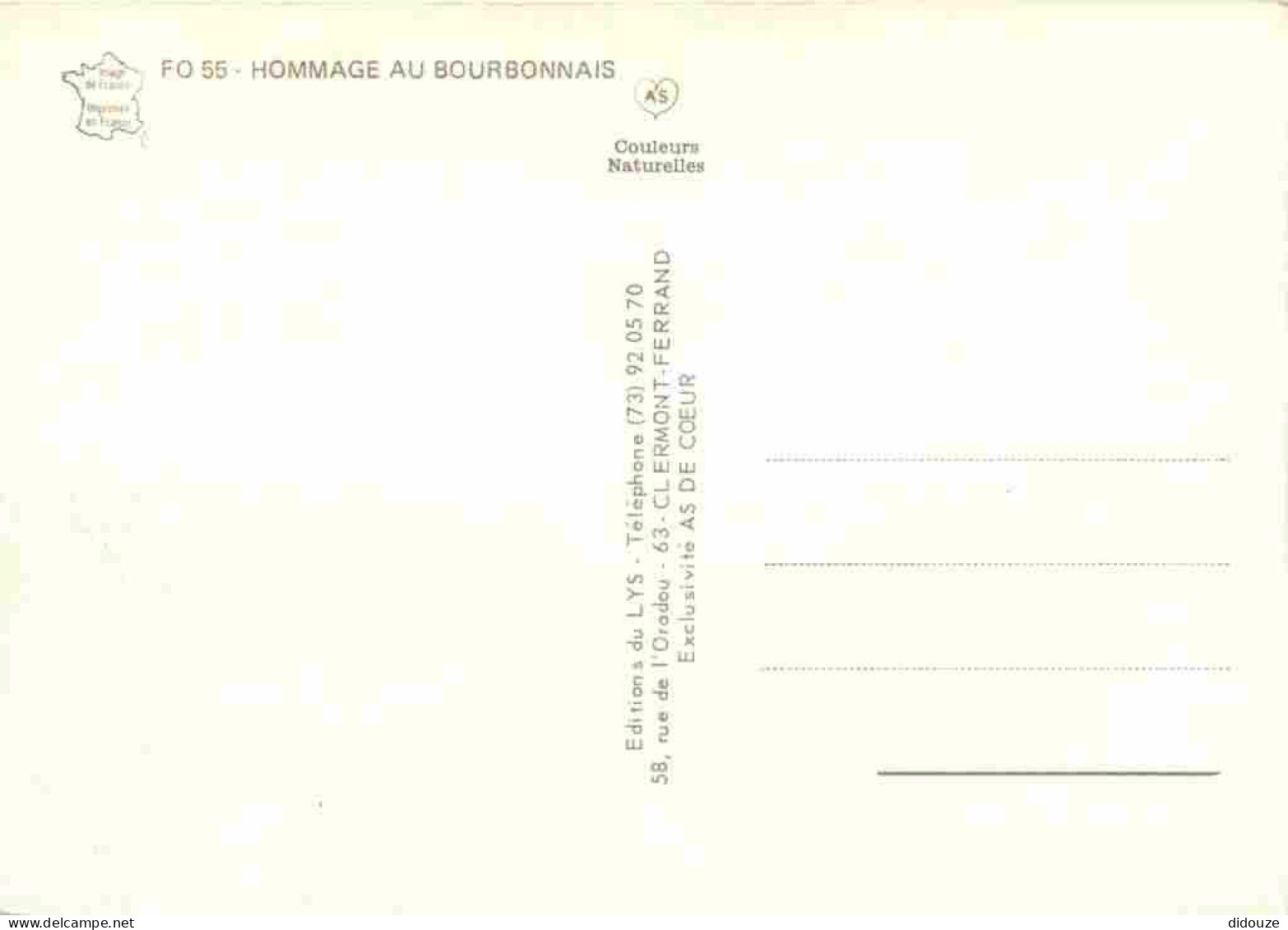 03 - Allier - Bourbonnais - Hommage Au Bourbonnais - CPM - Carte Neuve - Voir Scans Recto-Verso - Otros & Sin Clasificación