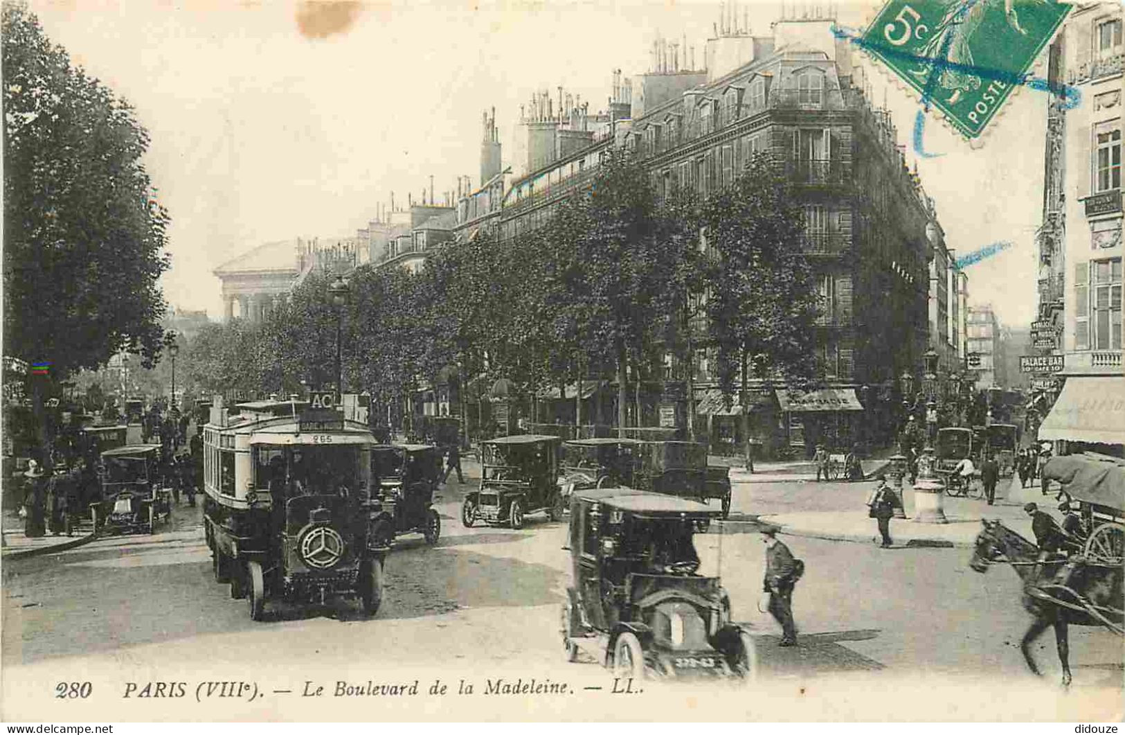 75 - Paris 01 - Boulevard De La Madeleine - Animée - Automobiles - Omnibus - CPA - Voir Scans Recto-Verso - Arrondissement: 01