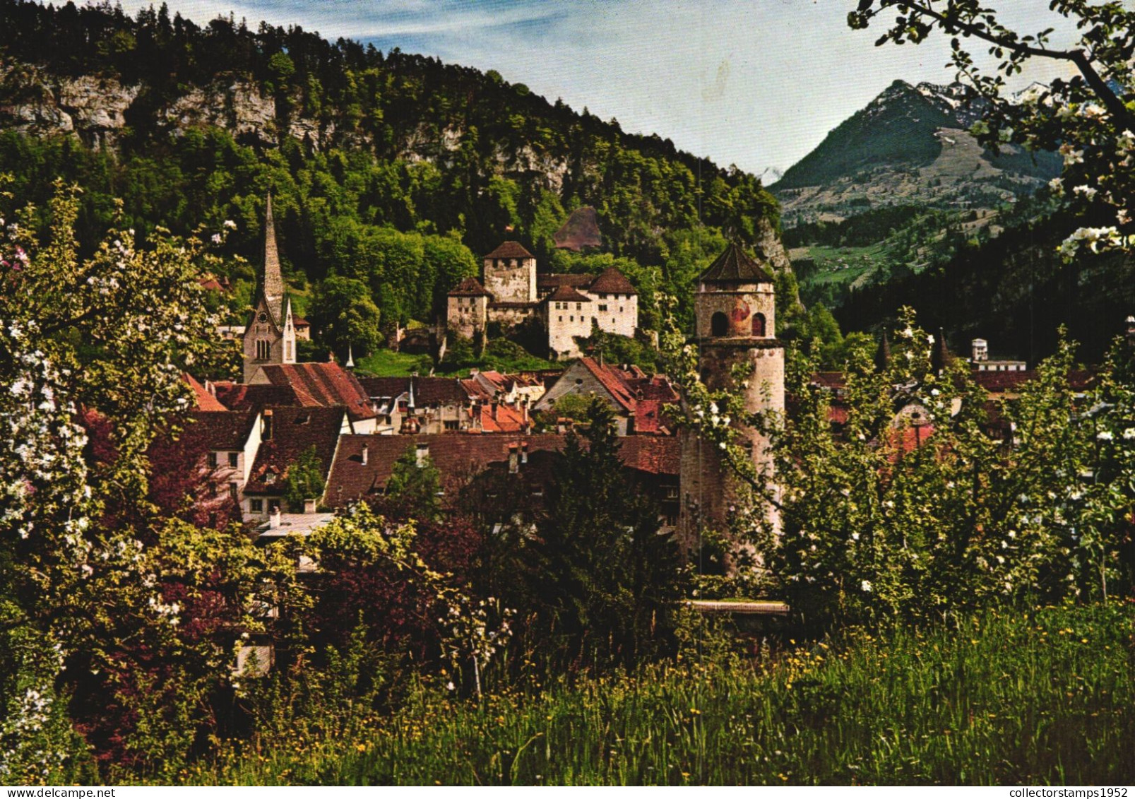 FELDKIRCH, ARCHITECTURE, TOWER, MOUNTAIN, VORARLBERG, AUSTRIA, POSTCARD - Feldkirch