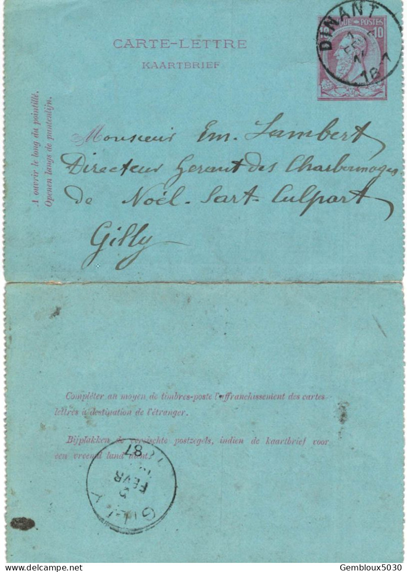 Carte-lettre N° 46 écrite De Dinant Vers Gilly - Cartas-Letras