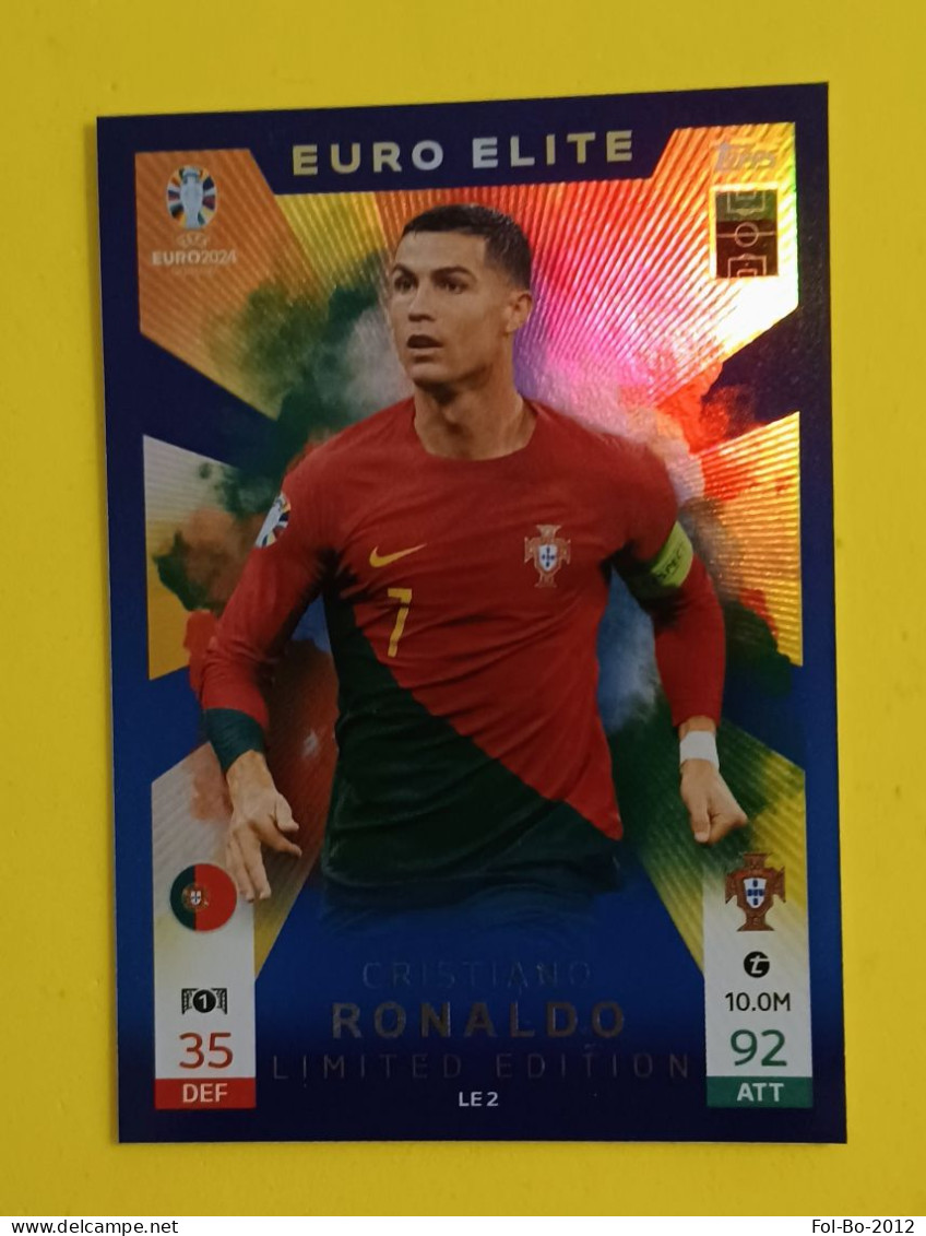 Cristiano Ronaldo Limited Edition Euro Elite Uefa Euro 2024 Card  Portugal Topps - Italian Edition