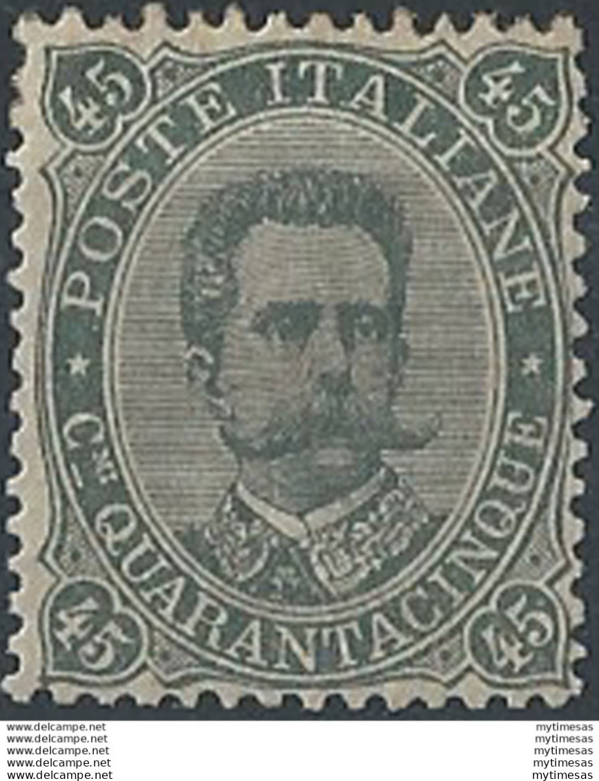 1889 Italia Umberto I 45c. Verde Oliva MH Sassone N. 46 - Autres & Non Classés