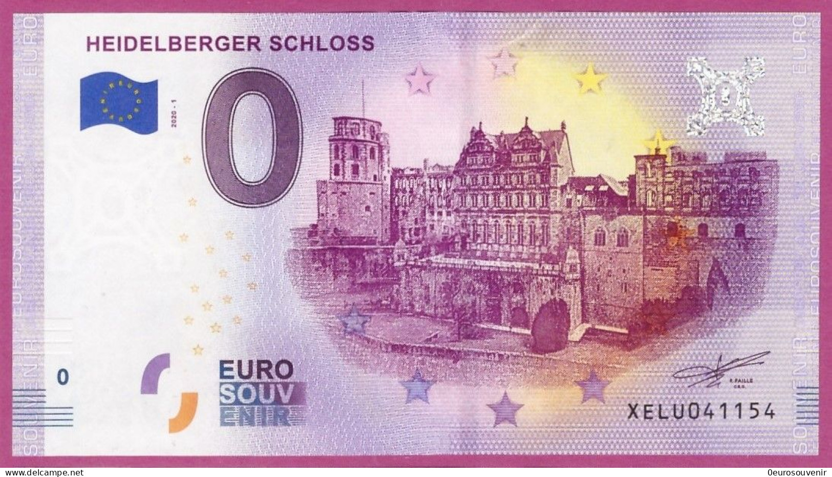 0-Euro XELU 2020-1 HEIDELBERGER SCHLOSS - Essais Privés / Non-officiels