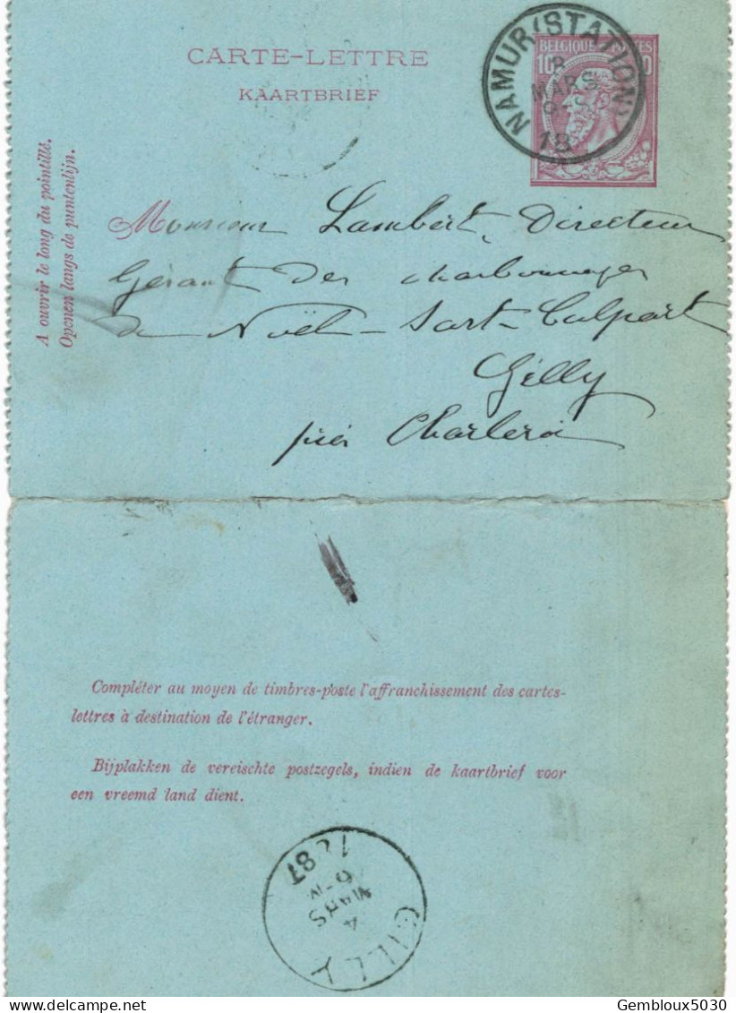 Carte-lettre N° 46 écrite De Namur Vers Gilly - Cartes-lettres