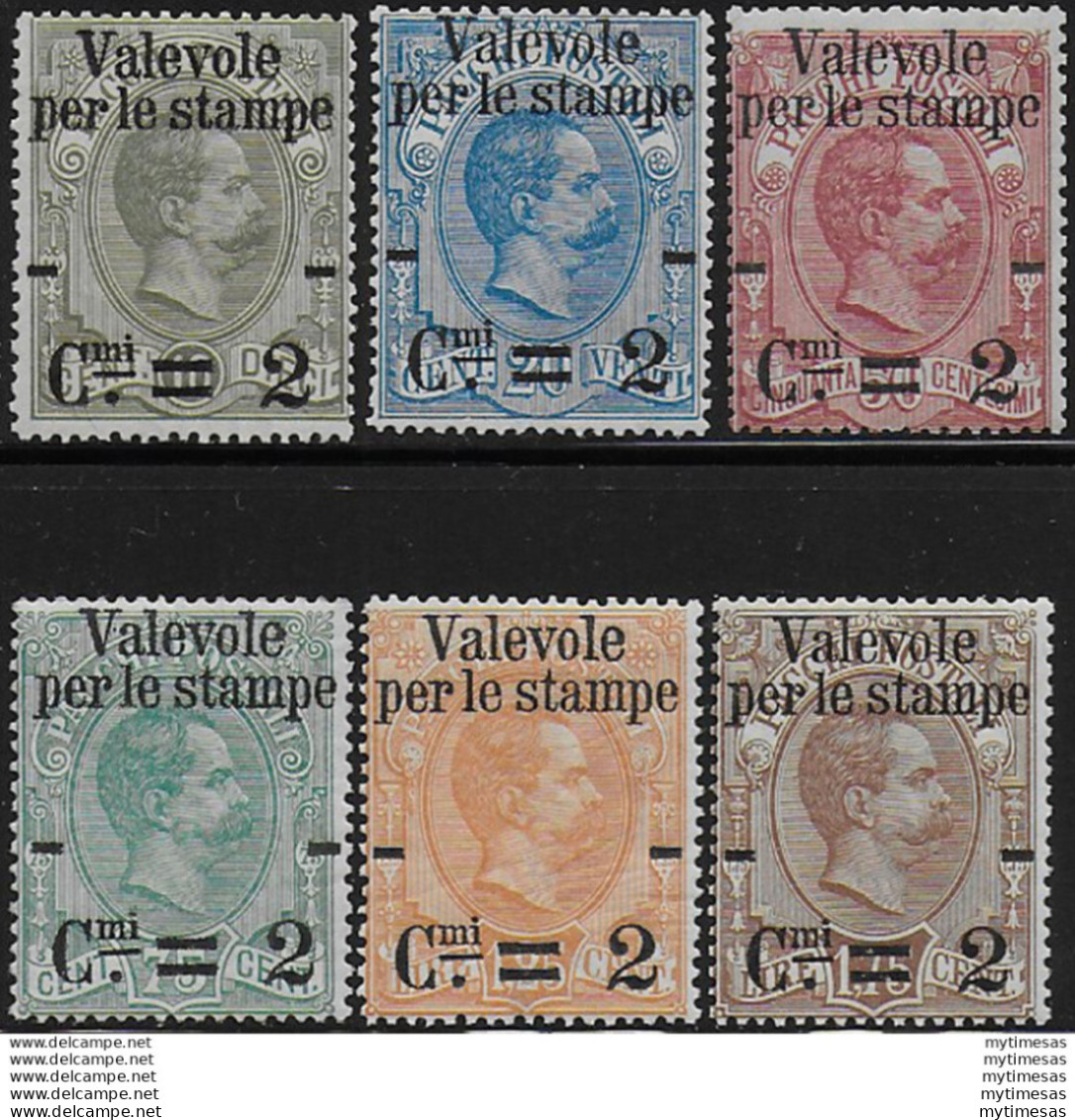 1890 Italia Valevole Per Le Stampe MNH Sassone N. 50/55 - Autres & Non Classés