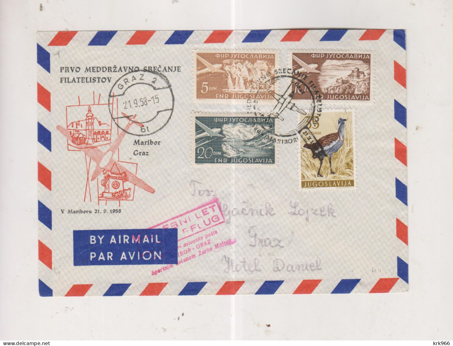 YUGOSLAVIA, 1958 MARIBOR Airmail Cover To Austria - Lettres & Documents