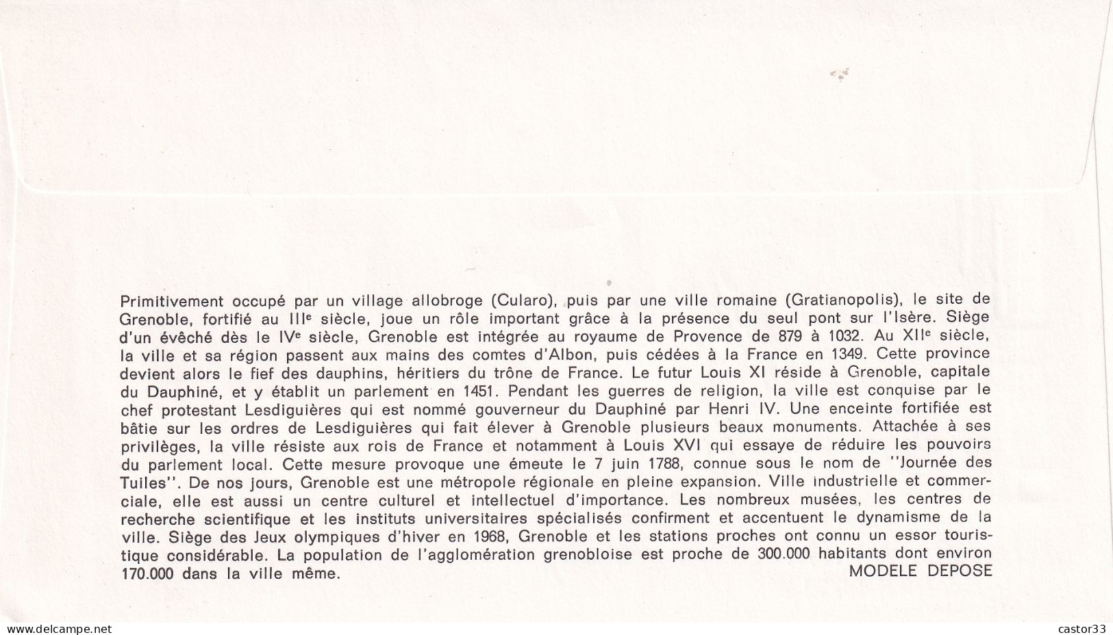 1er Jour,  44è Congrès Philatélique Grenoble - 1970-1979