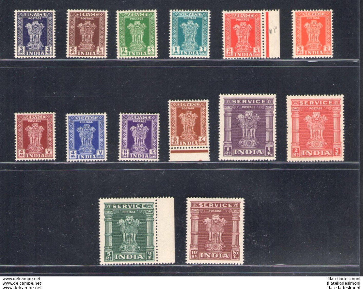 1950-51 India - Francobolli Di Servizio - Stanley Gibbson N. O151-O164 - 14 Valori - MNH** - Autres & Non Classés