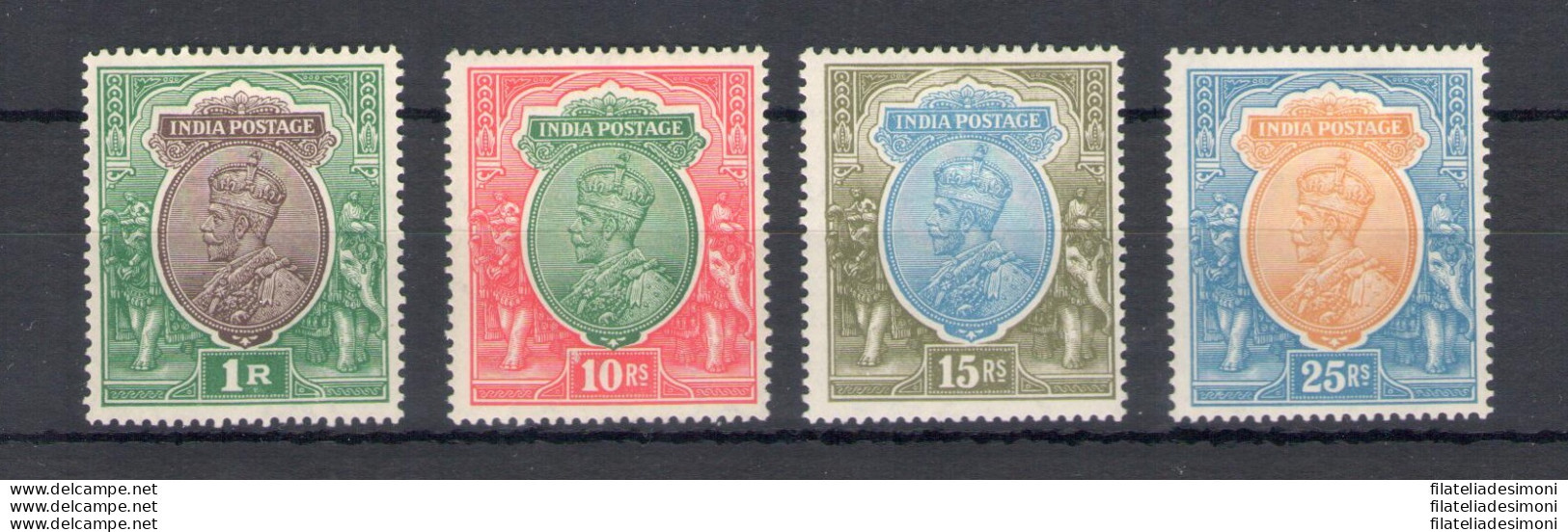 1926-33 India - Stanley Gibbson N. 214-217-218-219 - Effige Di Giorgio V - 4 Alti Valori - MH* - Otros & Sin Clasificación