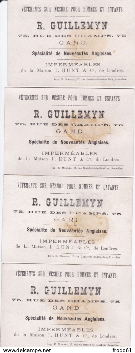 8 Oude Chromo's; Anno 1900,  VÊTEMENTS SUR MESURE R. GUILLEMYN , GAND, GENT, IMPERMEABLES HUNT LONDON - Other & Unclassified