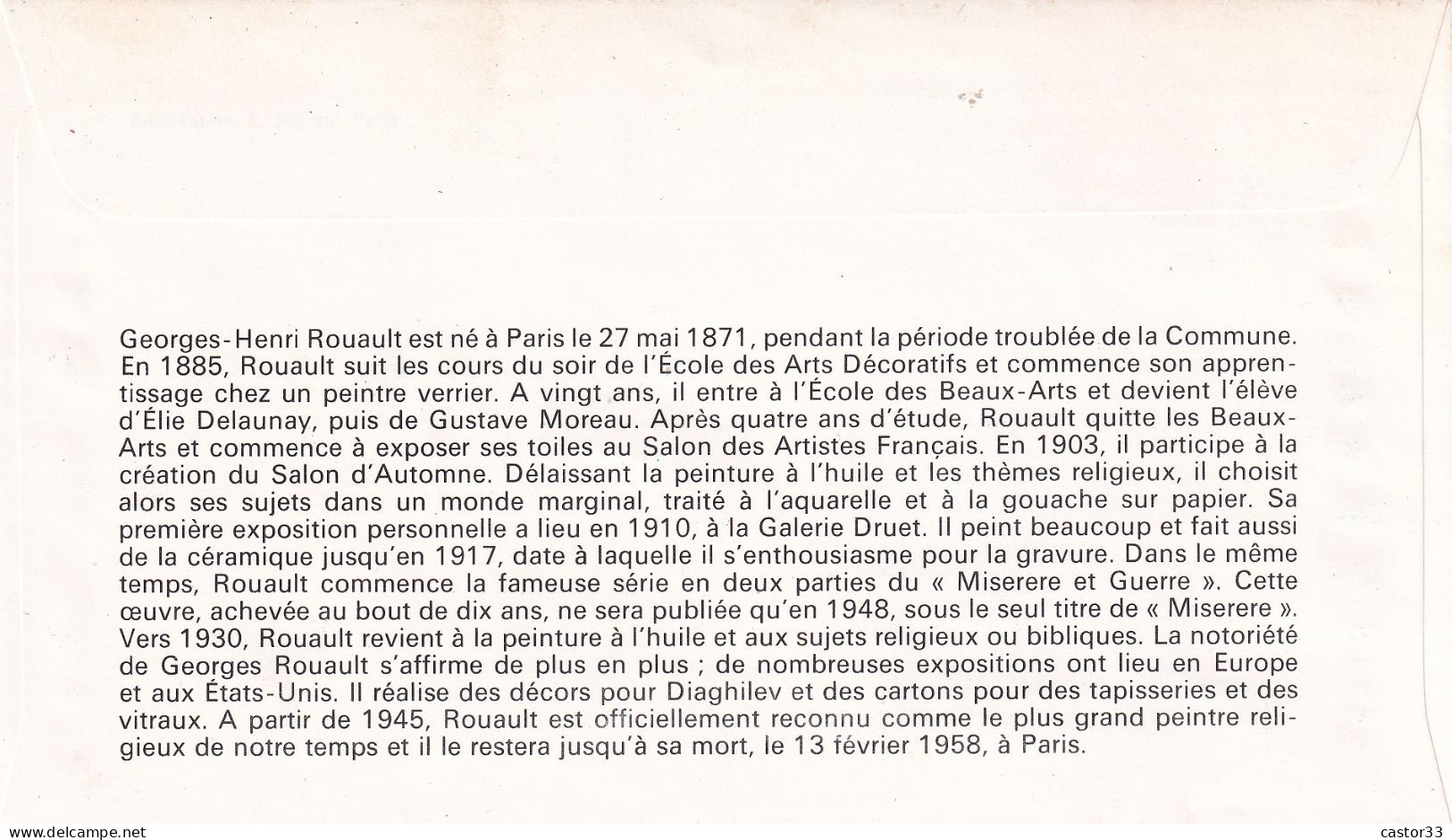 1er Jour, Georges Rouault - 1970-1979