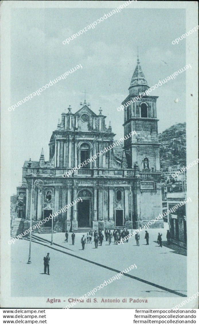 Bt289 Cartolina Agira Chiesa Di S.antonio Di Paova Provincia Di Enna Sicilia - Enna
