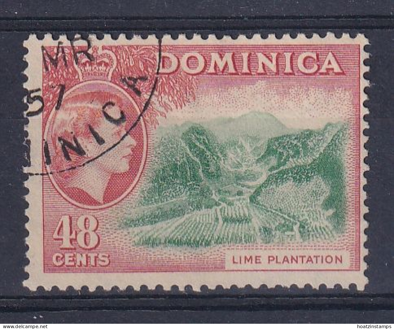 Dominica: 1954/62   QE II - Pictorial    SG154   48c   Green & Red-orange   Used - Dominica (...-1978)