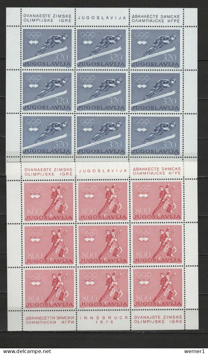 Yugoslavia 1976 Olympic Games Innsbruck Set Of 2 Sheetlets MNH - Hiver 1976: Innsbruck