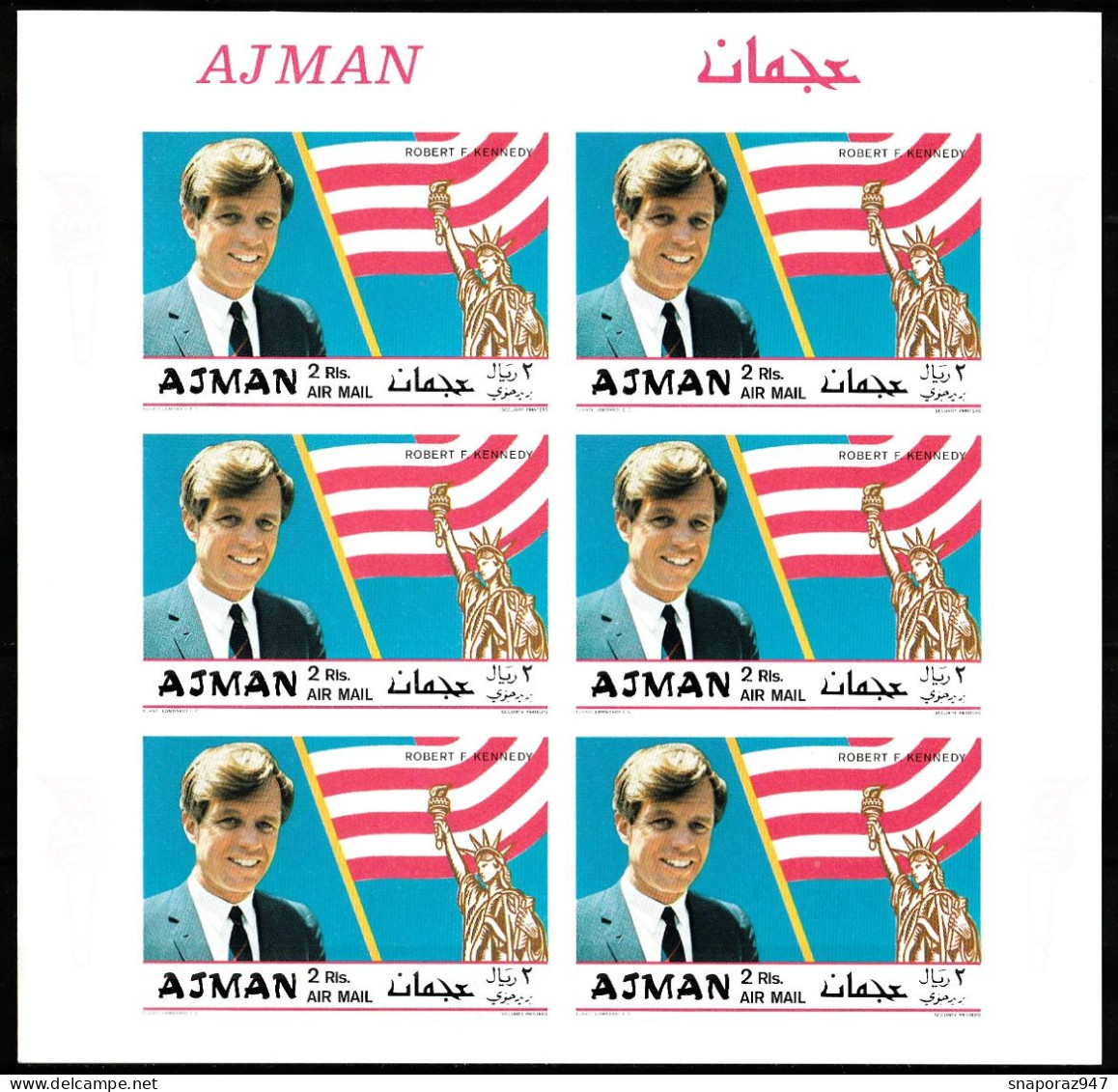 1969 Ajman The Kannedis Set MNH** Bbb15 - Kennedy (John F.)