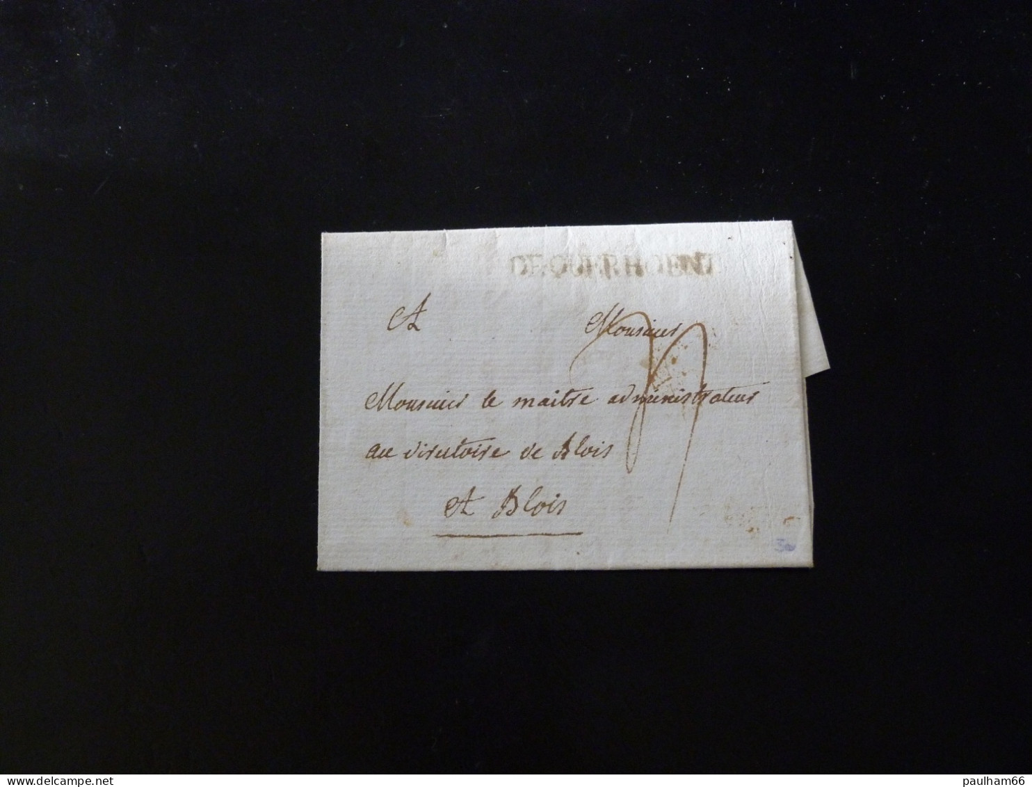 LETTRE POUR BLOIS  -  CACHET CIRE - 1801-1848: Vorläufer XIX