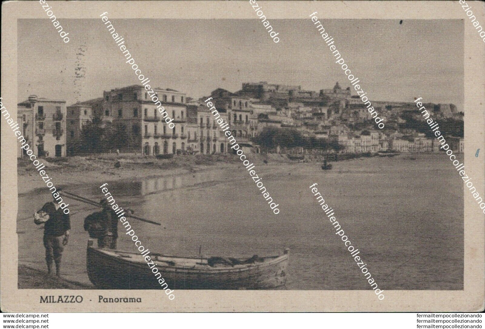 Bg57 Cartolina Milazzo Panorama 1940 Provincia Di Messina - Messina