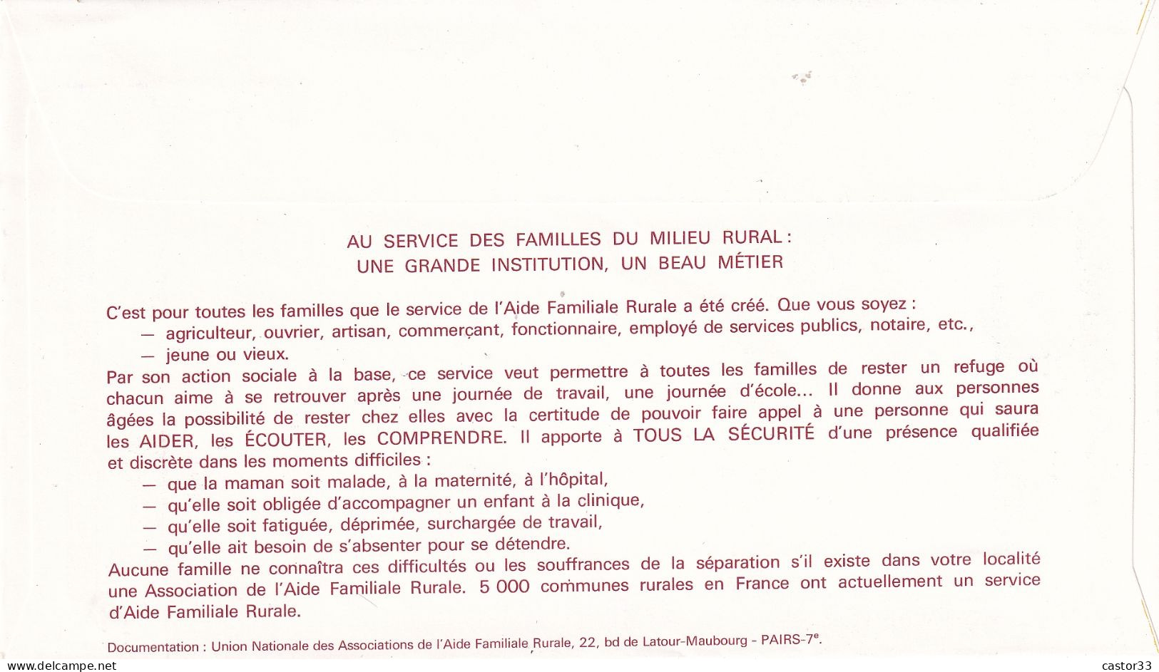 1er Jour, Aide Familiale Rurale - 1970-1979