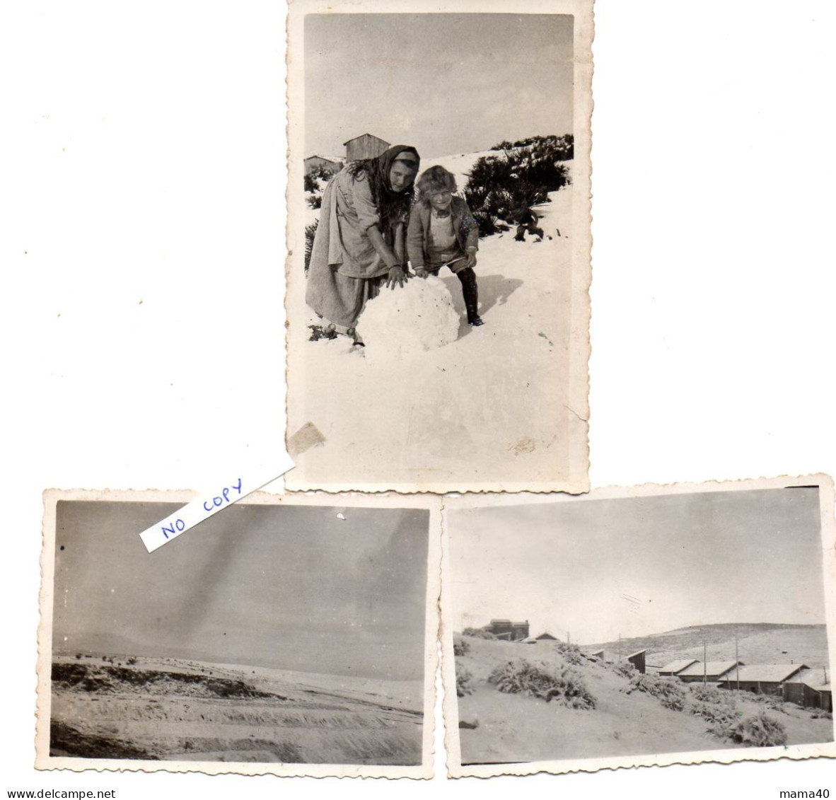 3 PHOTOS DE 1934 - ALGERIE - BAKHADDA SOUS LA NEIGE - Africa