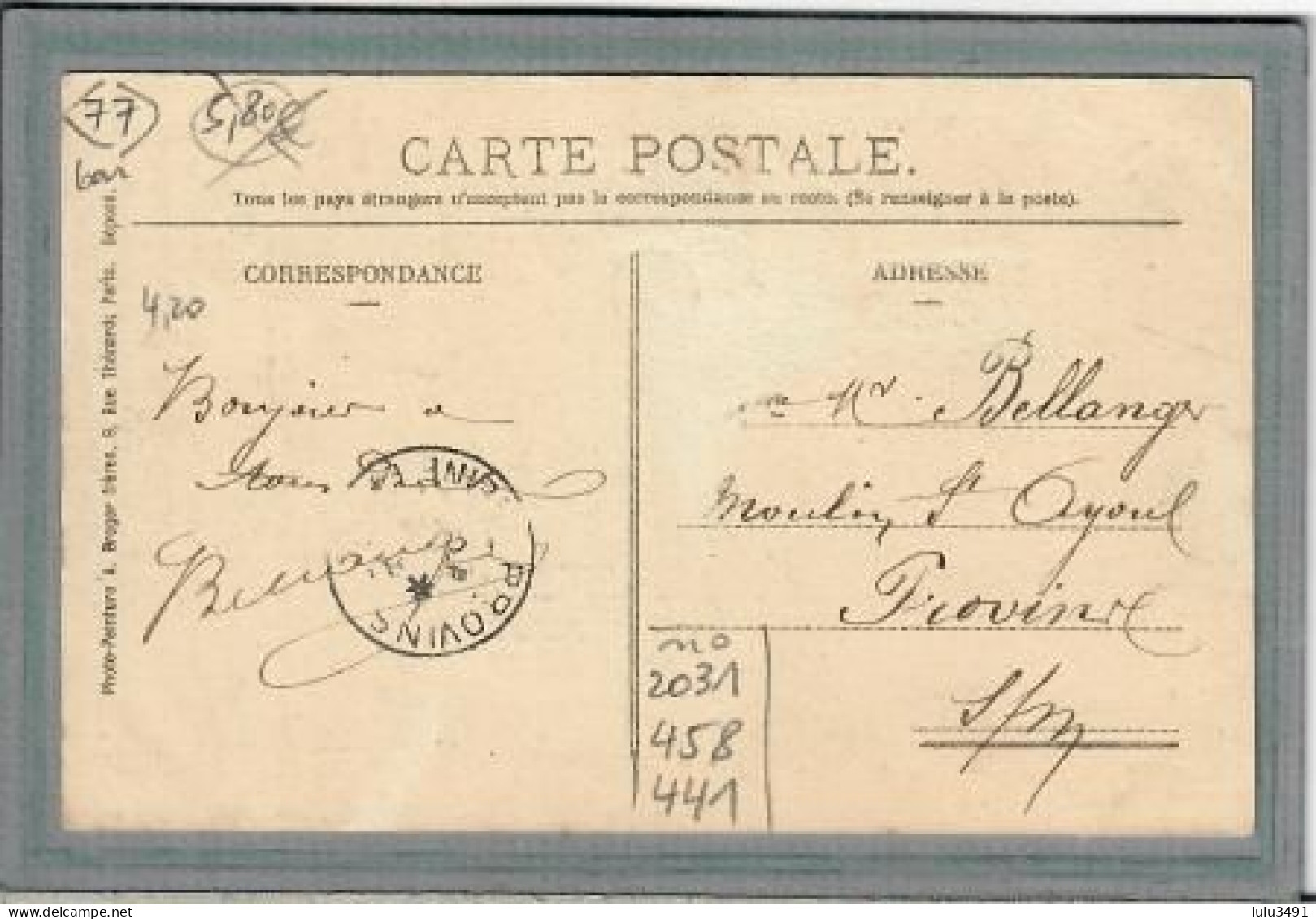 CPA (77) RECLOSES - Vue De La Place Et De L'Eglise En 1910 - Carte Colorisée D'aspect Toilé - Autres & Non Classés