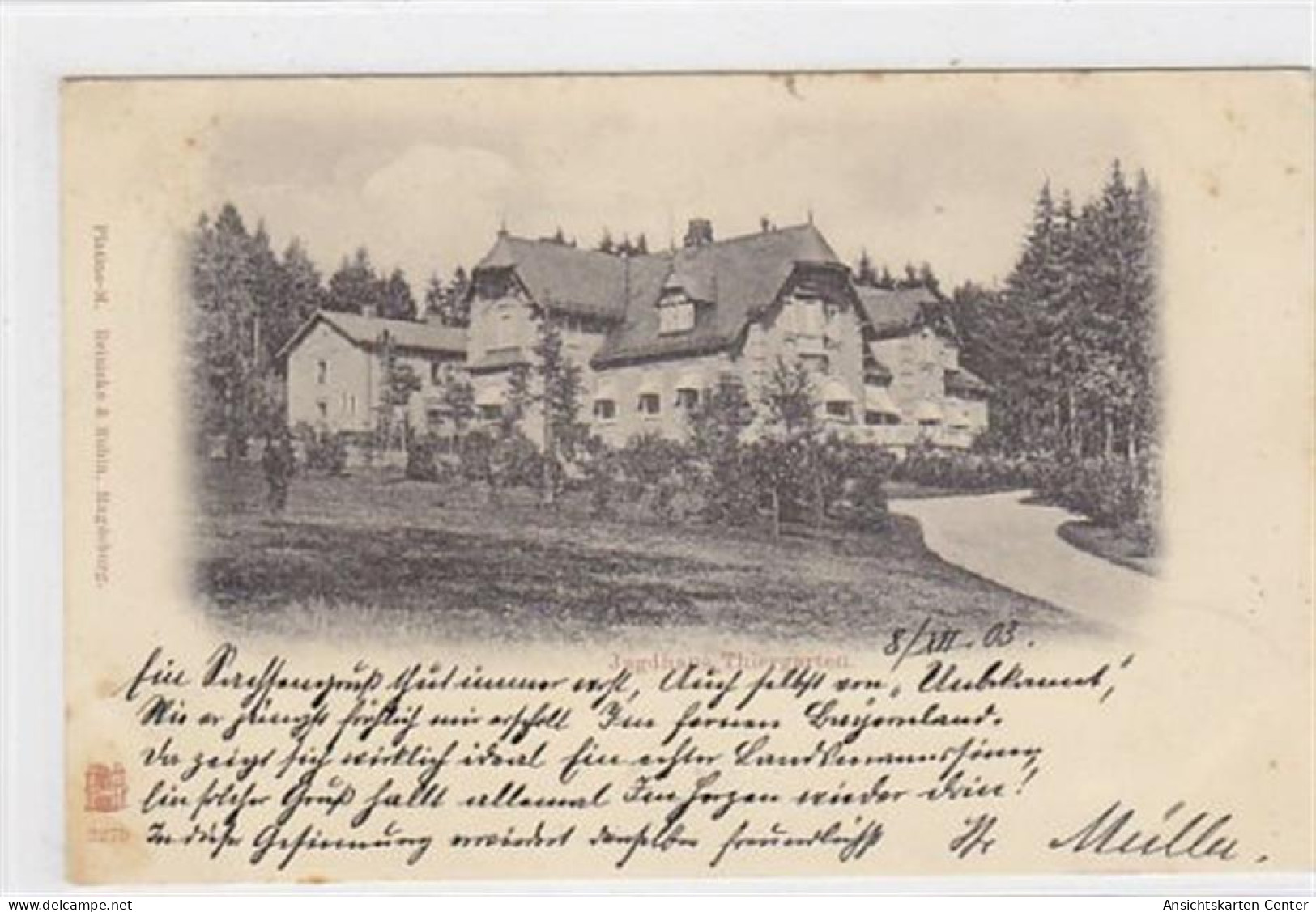39032011 - Jagdhaus Thiergarten Bei Regensburg Gelaufen Am 10.12.1903. Vorderseite Leicht Stockfleckig, Sonst Gut Erhal - Regensburg
