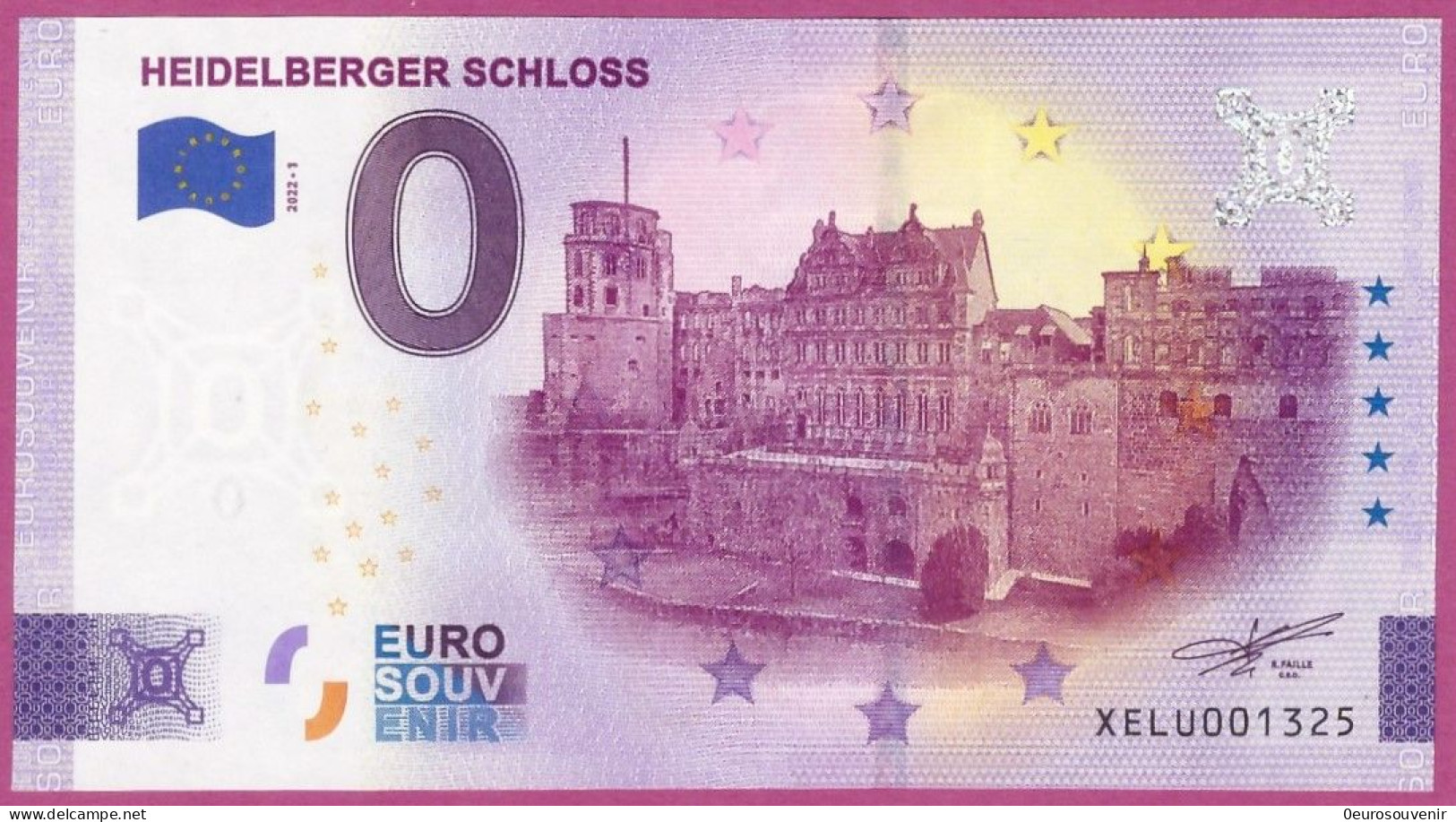 0-Euro XELU 2022-1 HEIDELBERGER SCHLOSS - Essais Privés / Non-officiels