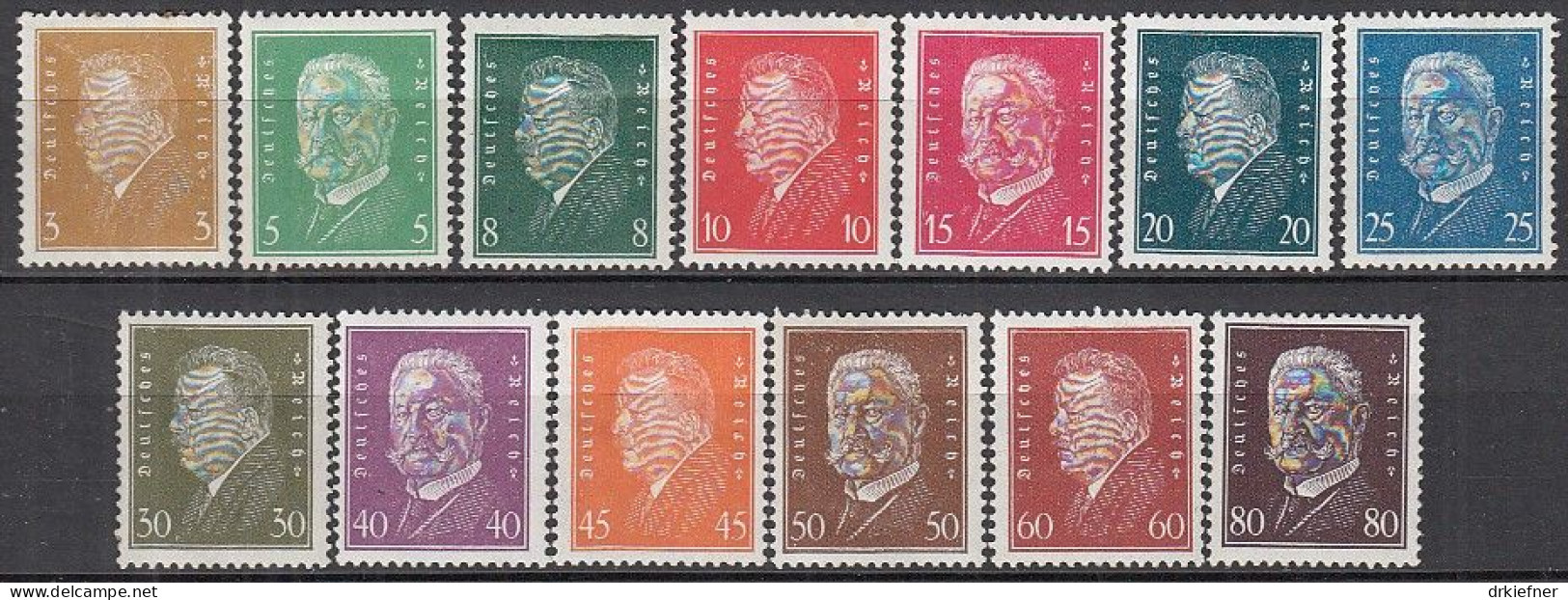 DR  410-422, Ungebraucht *, Reichspräsidenten, 1928 - Unused Stamps