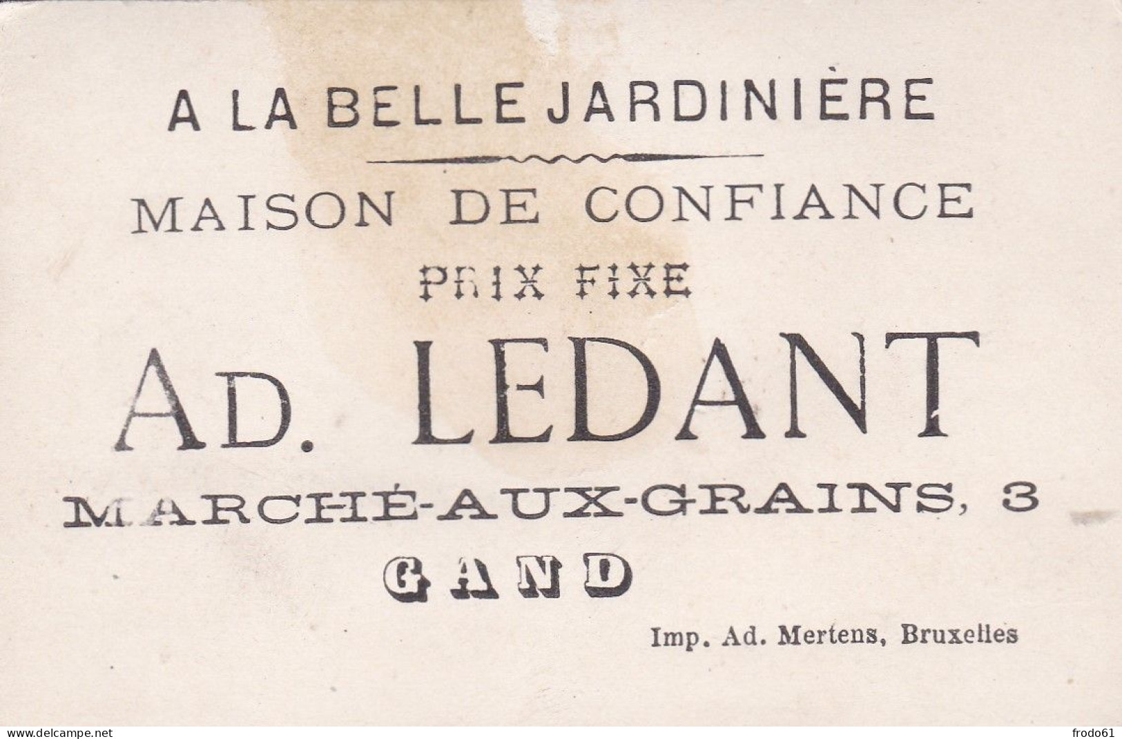 6 oude chromo's; anno 1900,  A LA BELLE JARDINIERE, GAND, GENT,