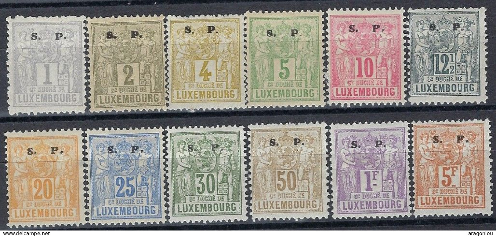 Luxembourg - Luxemburg - Timbres - 1883   Allégorie   Série   S.P.   *   VC. 250,- - 1882 Allégorie