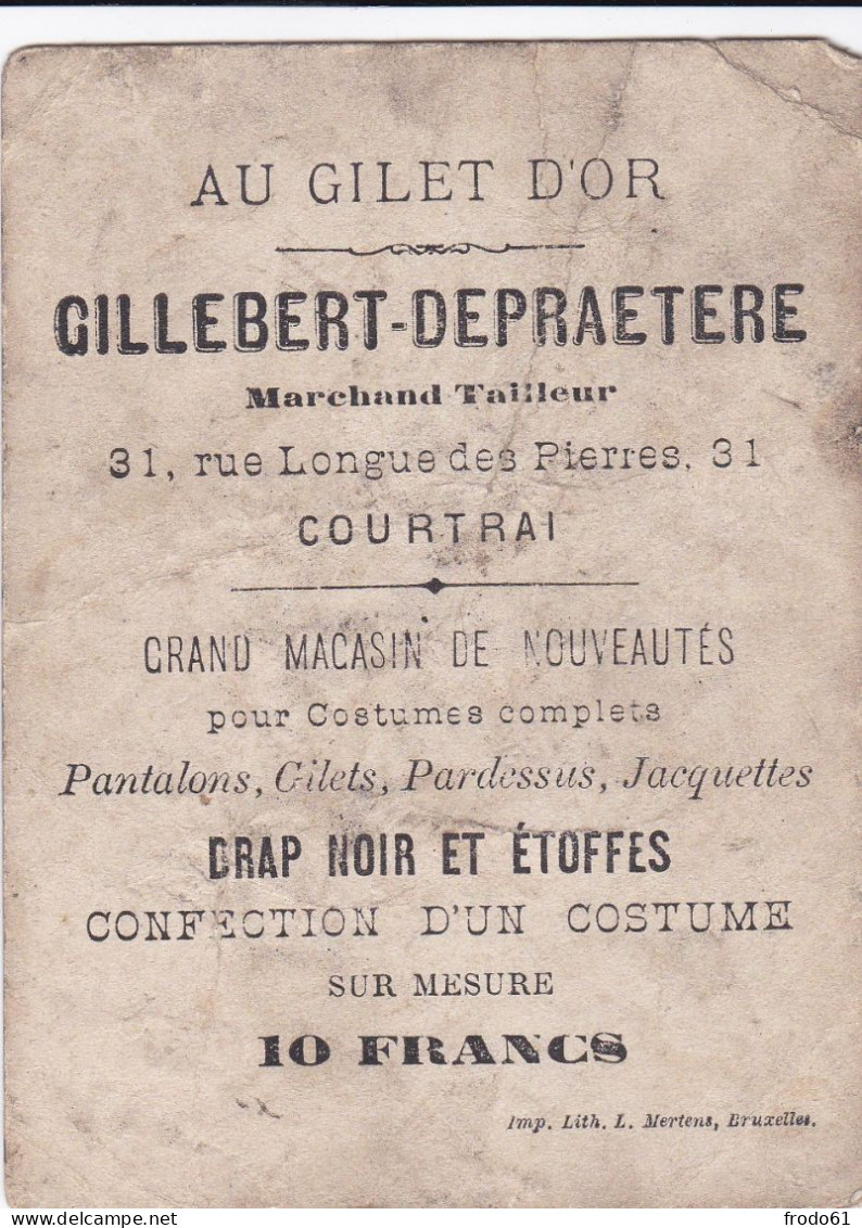 Oude Chormo Anno 1900, AU GILET D'OR, GILLEBERT-DEPRAETERE MARCHAND TAILLEUR, COURTRAI, KORTRIJK - Other & Unclassified