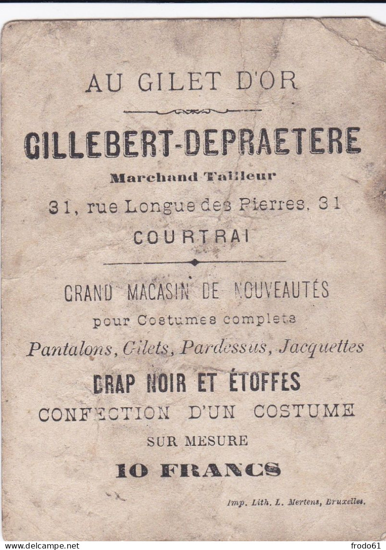 Oude Chormo Anno 1900, AU GILET D'OR, GILLEBERT-DEPRAETERE MARCHAND TAILLEUR, COURTRAI, KORTRIJK - Autres & Non Classés